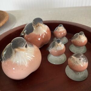 Royal Copenhagen Figurine Set - Denmark #2266 and #2238 Black, Cream, and Tan